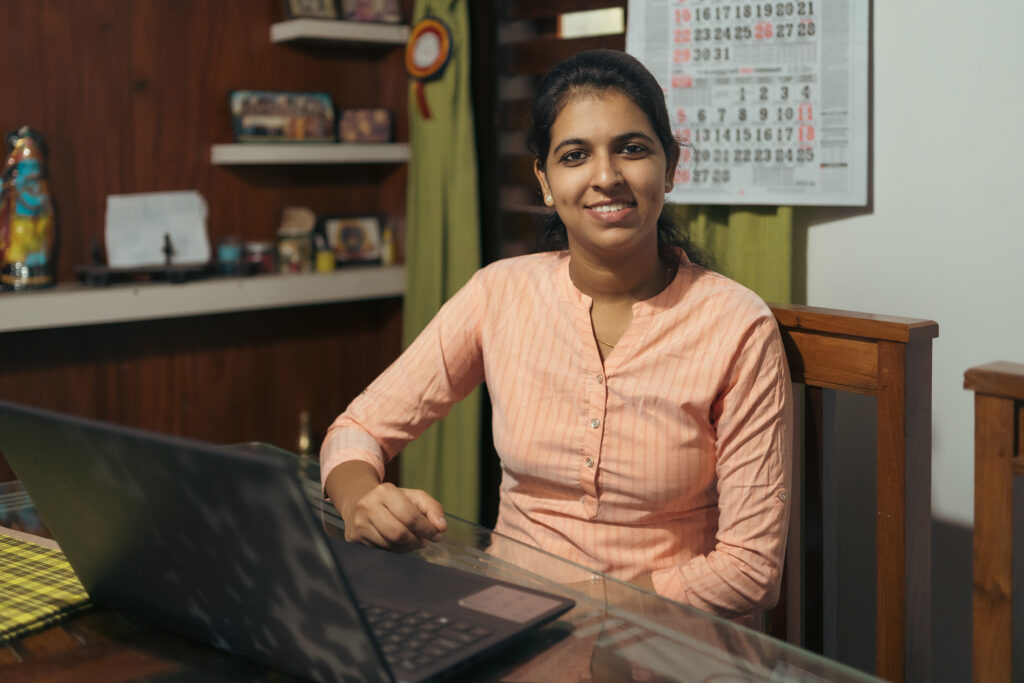 woman smiling