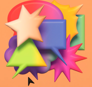 colorful speech bubble shapes