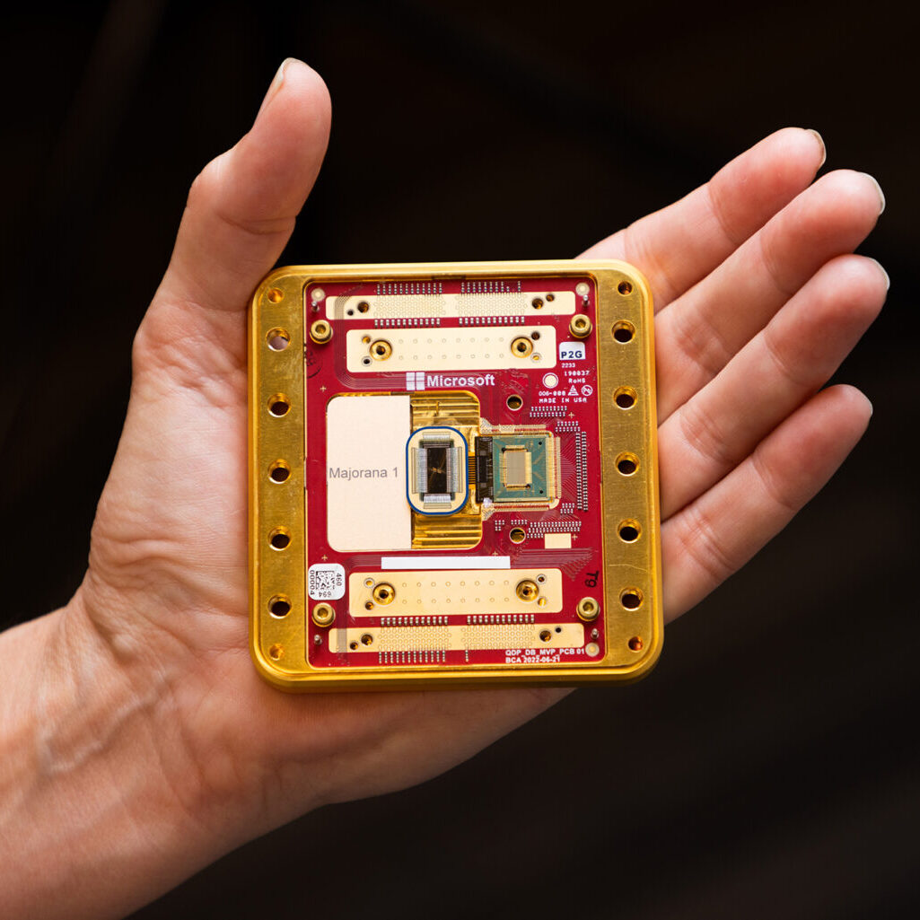 Close up of the Majorana 1